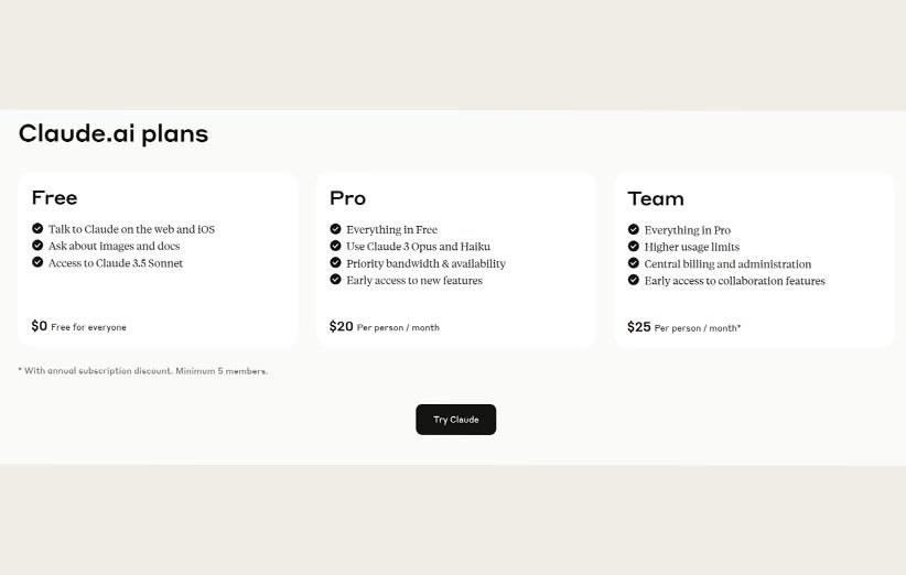 قیمت طرح های هوش مصنوعی کلود
