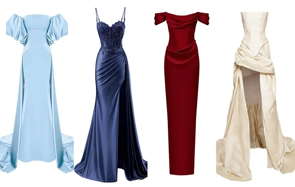 مدل لباس مجلسی دخترانه برای تالار با پارچه ساتن