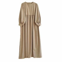 پیراهن زنانه مدل عبایی رنگ کرم