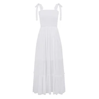 پیراهن زنانه مدل تابستانی بلند رنگ سفید 