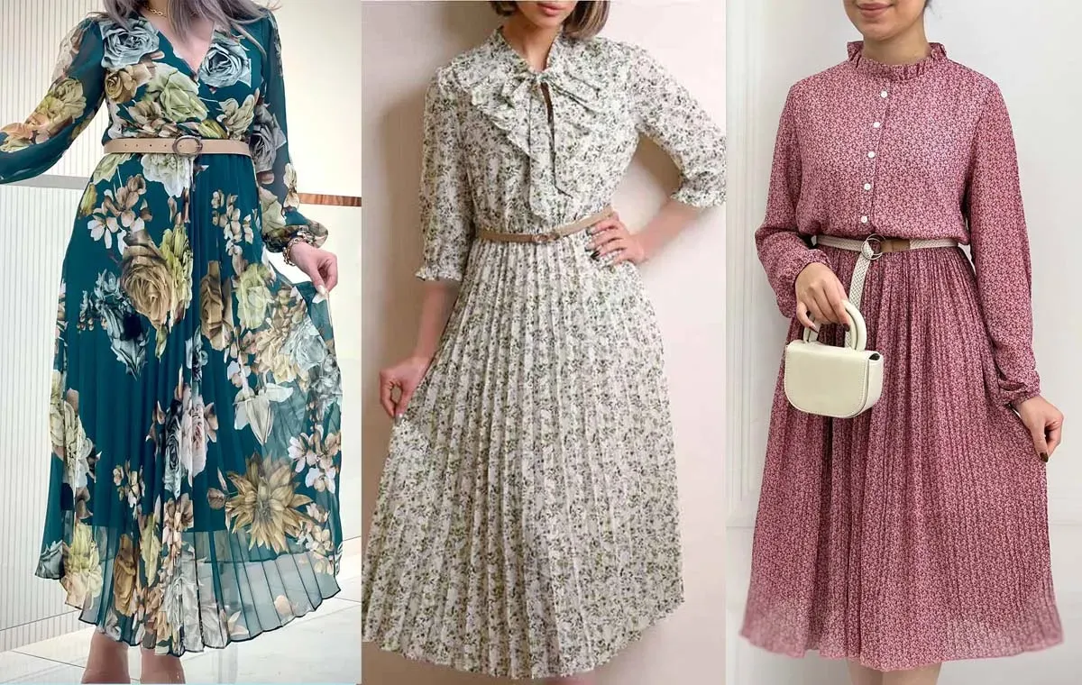 پیراهن حریر پلیسه