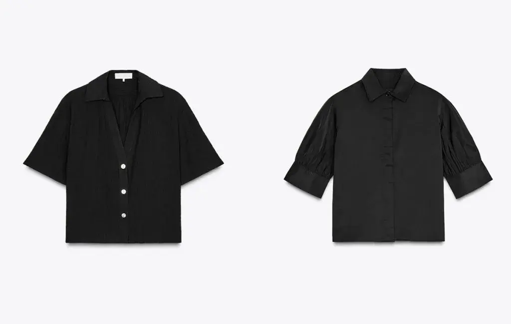 کراپ شومیز مشکی دخترانه 2025