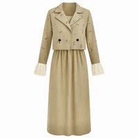 ست کت و سارافون رسمی زنانه مدل fgy45 رنگ کرم