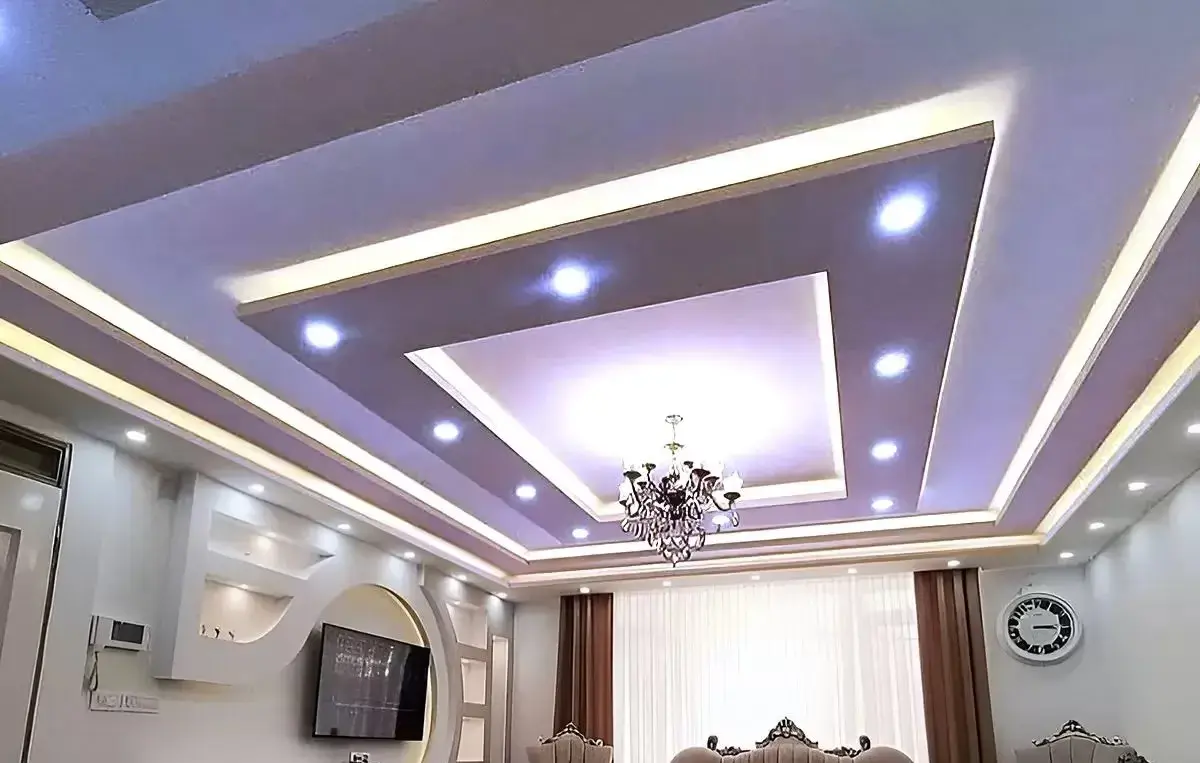 کناف سقف پذیرایی مستطیلی ساده