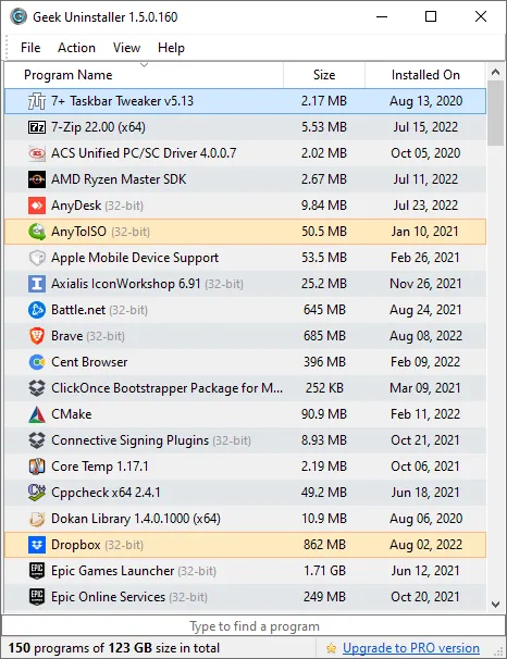 برنامه Geek Uninstaller