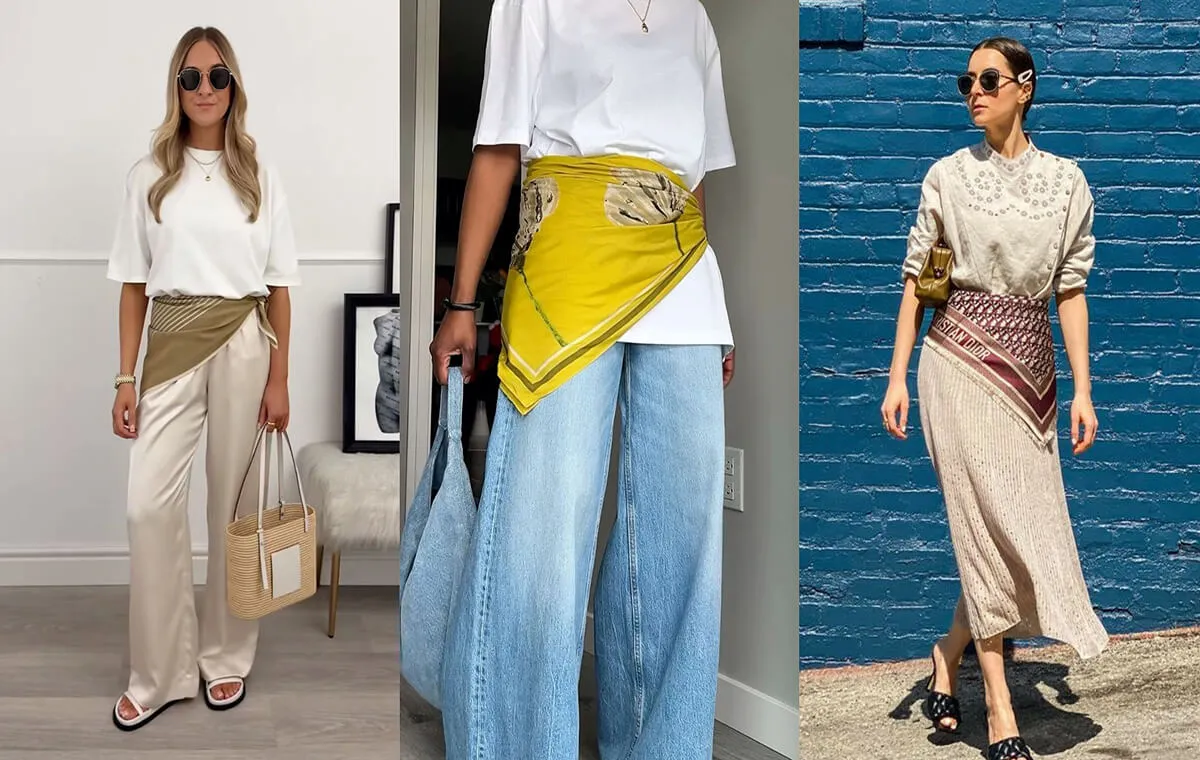 آموزش بستن اسکارف دور کمر