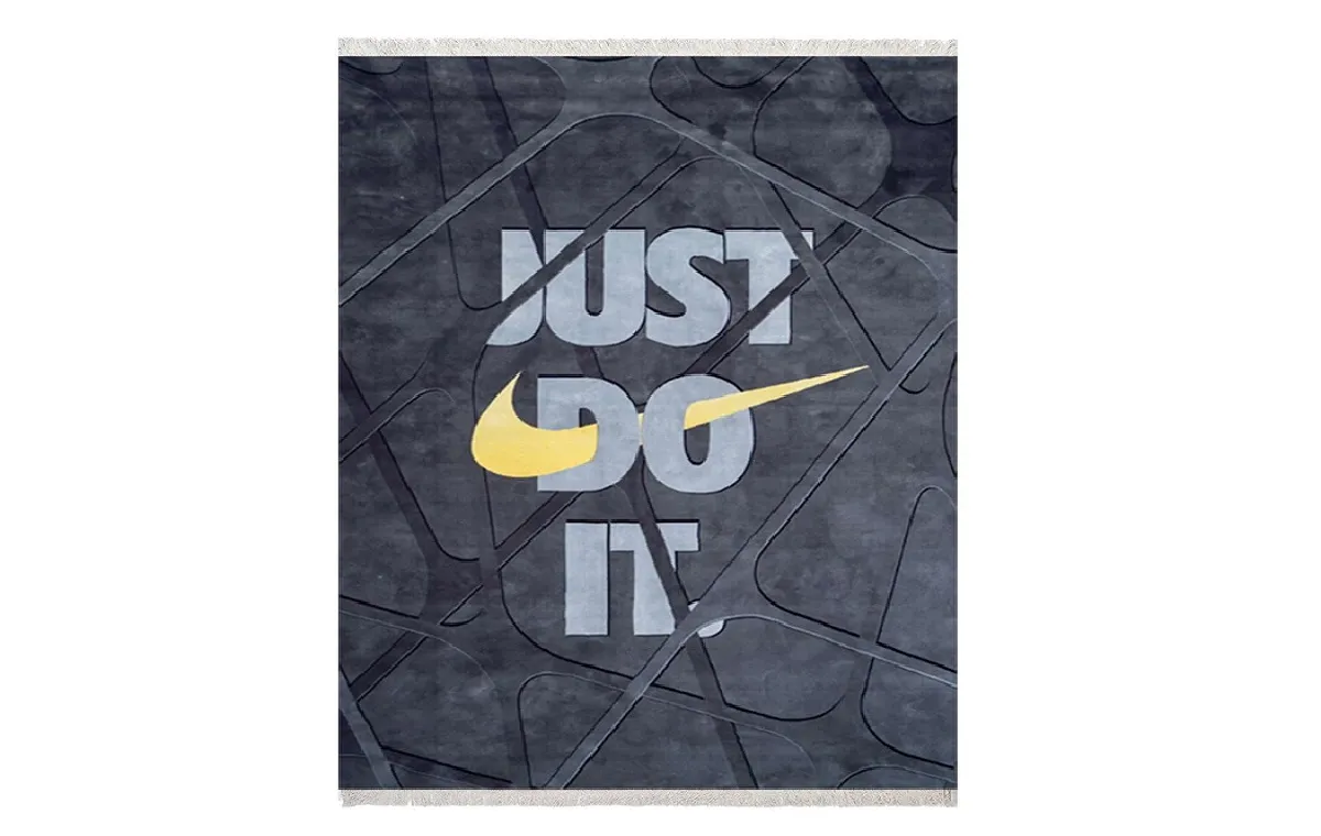 فرش ماشینی زانیس مدل مدرن طرح نایکی