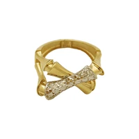 انگشتر طلا 18 عیار زنانه گالری طلا و جواهری ویدامیر مدل استخوانی