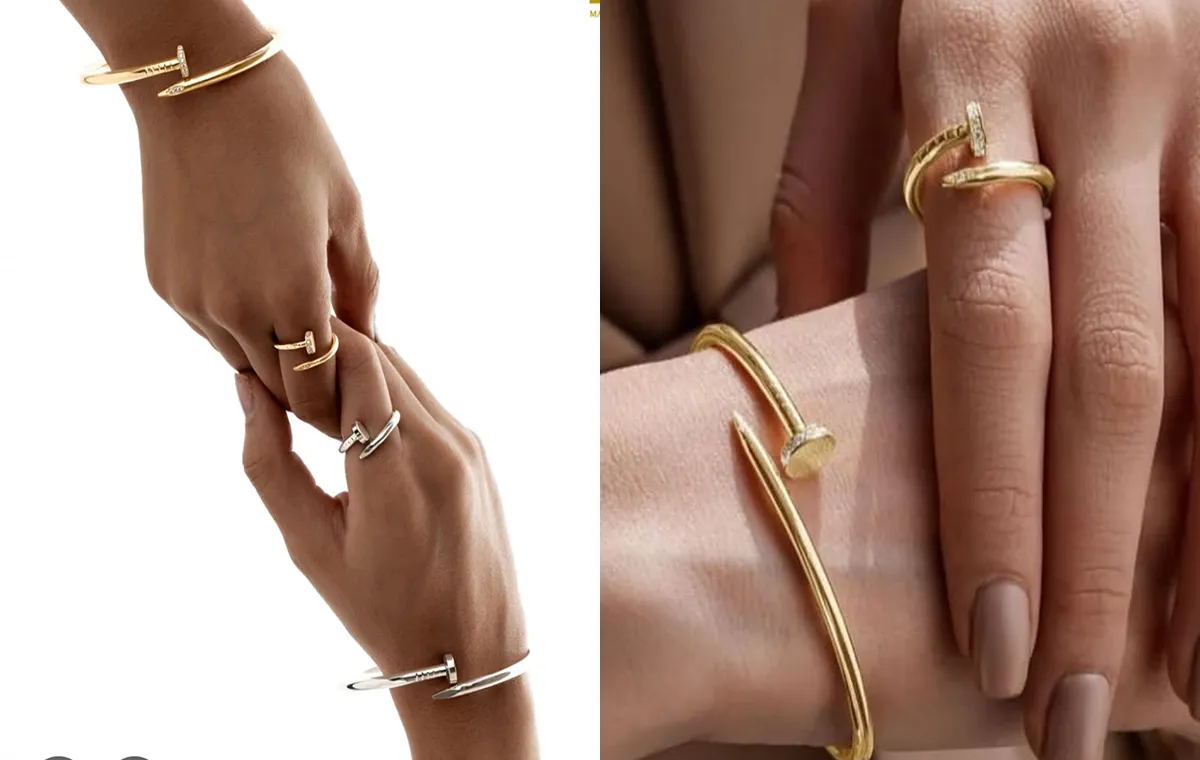 ست دستبند و انگشتر میخی