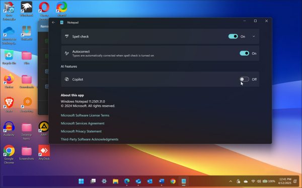 حذف کوپایلت از ویندوز 11