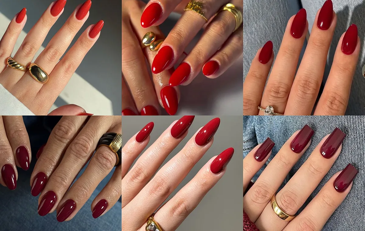 مدل ناخن قرمز ساده