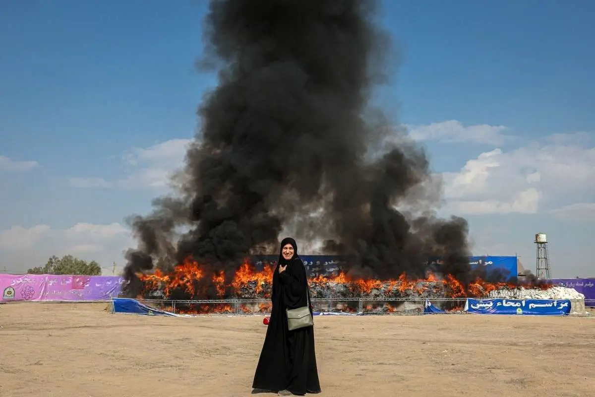 تصاویر؛ امحای ۲۰ تن مواد مخدر در کهریزک