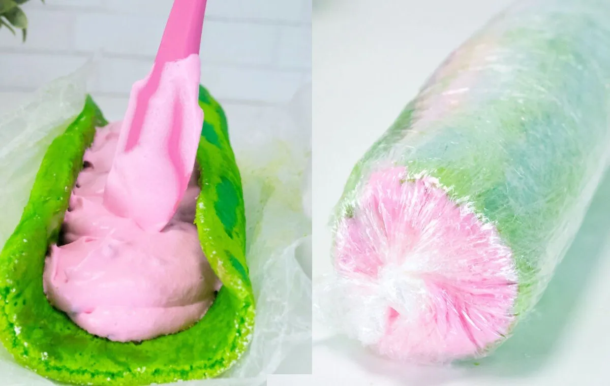 طرز تهیه رولت هندوانه یلدایی مرحله چهارم