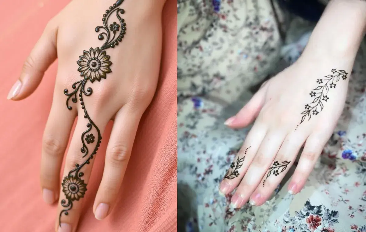 نقش حنا ساده دخترانه