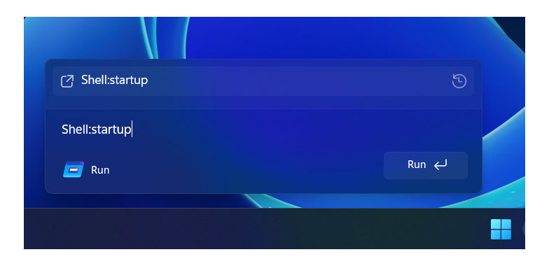 طراحی جدید کادر Run ویندوز 11