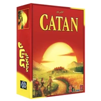 بازی فکری استراتژی مهاجران کاتان Catan، مناسب نوجوان و بزرگسال، 2 تا 4 نفره، درجه سختی آسان، مدت زمان کمتر از یک ساعت، شامل ساخت جاده، خانه و شهر با مبادله منابع و برنامه‌ریزی استراتژیک