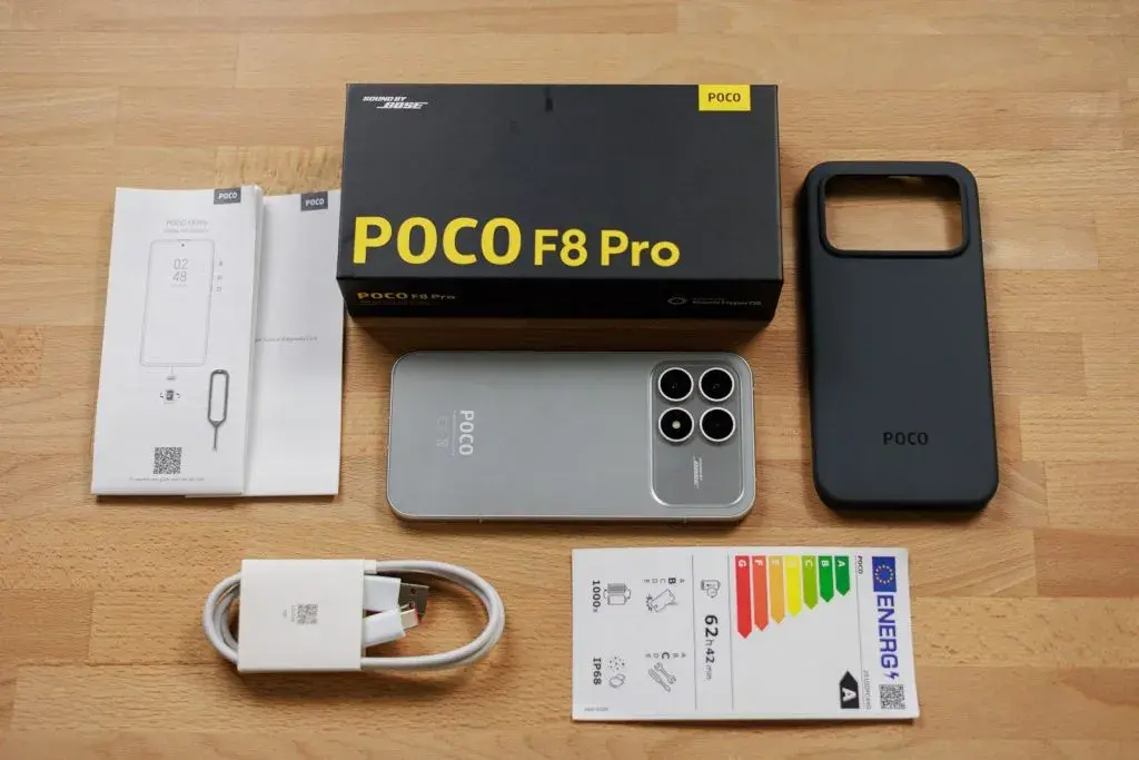 محتویات جعبه پوکو X8 پرو مکس و پوکو F8 پرو