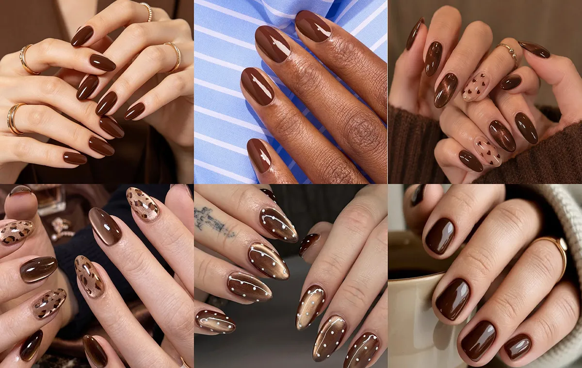 رنگ قهوه‌ای گرم رنگ لاک برای پوست گندمی