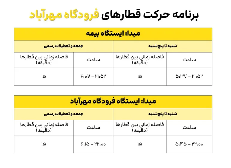انشعاب خط ۴ به فرودگاه مهرآباد