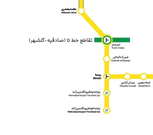 انشعاب خط ۴ به فرودگاه مهرآباد
